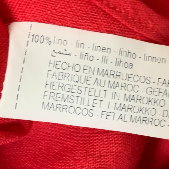 Zara 100% Linen V-Neck Button-up Pockets Long Convertible Sleeve Shirt Size M - Picture 8 of 11